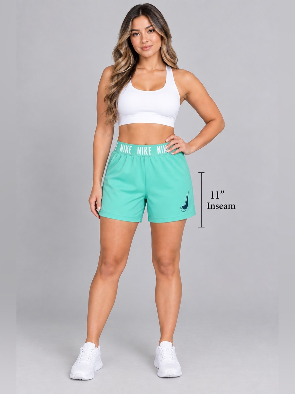 Nike Dri-FIT Women's Athletic Shorts Size Small - Mint Green Logo Waistband
